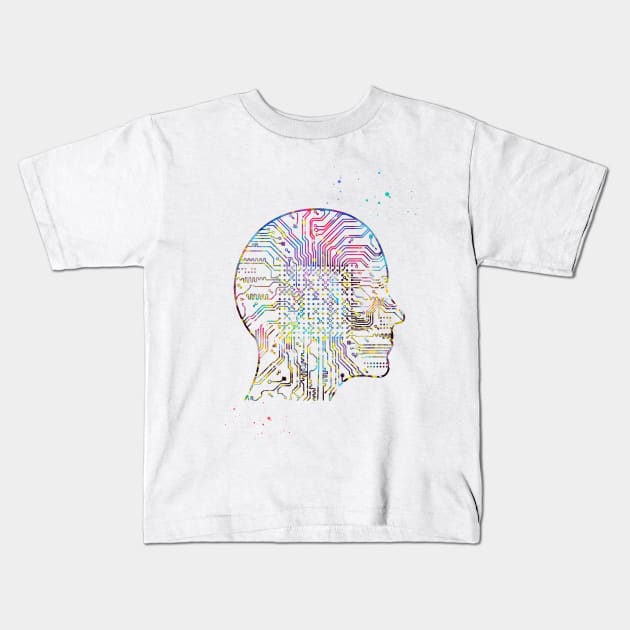 Artificial Intelligence Kids T-Shirt by erzebeth